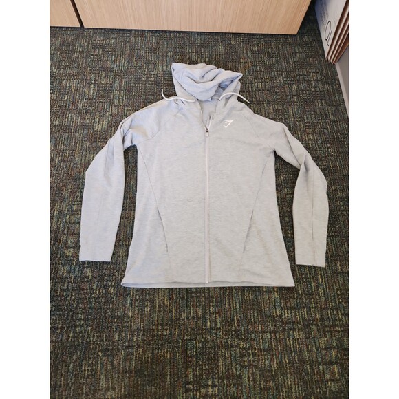 Gymshark Women's Gray Full-Zip Hoodie Jacket Size M - Picture 1 of 8